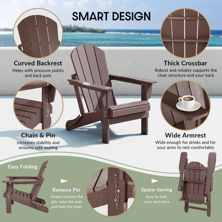 WestinTrends Outdoor Folding Adirondack Chair, Weather Resistant