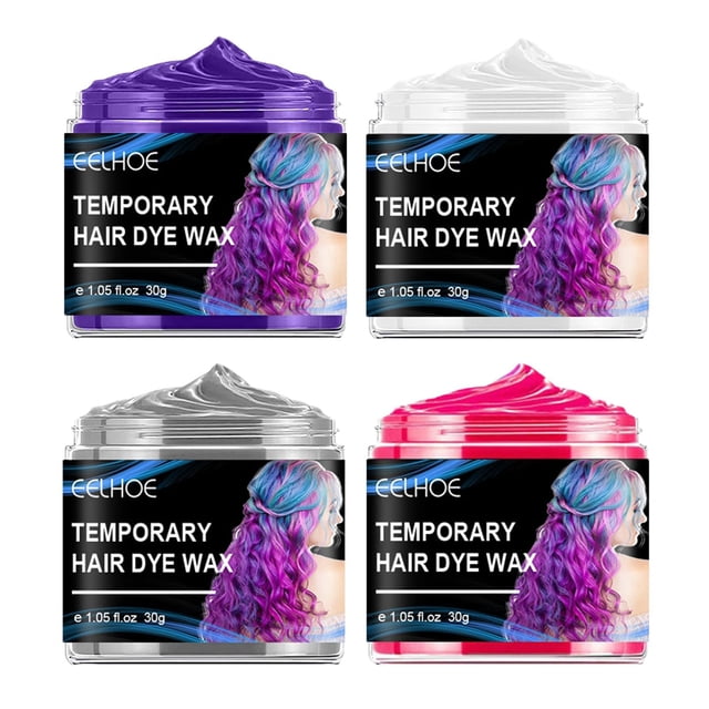 4 piezas temporal cabello, peinado instantáneo lavable para festival, Halloween, cosplay para mujer Jinwen cera para teñir el cabello