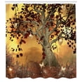thumbnail image 3 of Ambesonne Tree Shower Curtain, Earthy Color Tones Composition, 69"Wx70"L, Amber Fawn Burgundy, 3 of 3