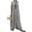 Grey, variant on Chouyatou Women's Casual Long Sleeve Maxi Shirt Dress Loose Fit Cotton Button Down Swing Long Dress