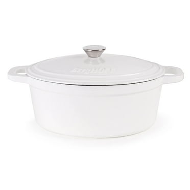 BergHOFF Neo Cast Iron Oval Covered Dutch Oven, 8 Qt, White