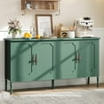 thumbnail image 3 of Modern 59" Green Sideboard Buffet Cabinet – 4 Doors, 2 Adjustable Shelves, Spacious Storage – Console Table for Living Room, Dining Room, Kitchen, Entryway – Green, 3 of 8