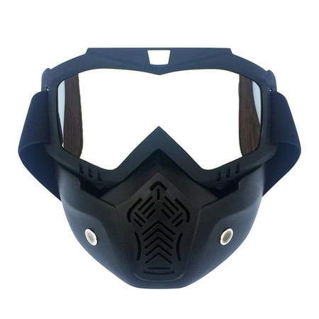 Detachable Airsoft Mask Motorcycle Goggles Paintball Mask ATV Goggles Dirt Bike Goggles Riding Goggles Windproof Goggles Ski Goggles Helmet Goggles
