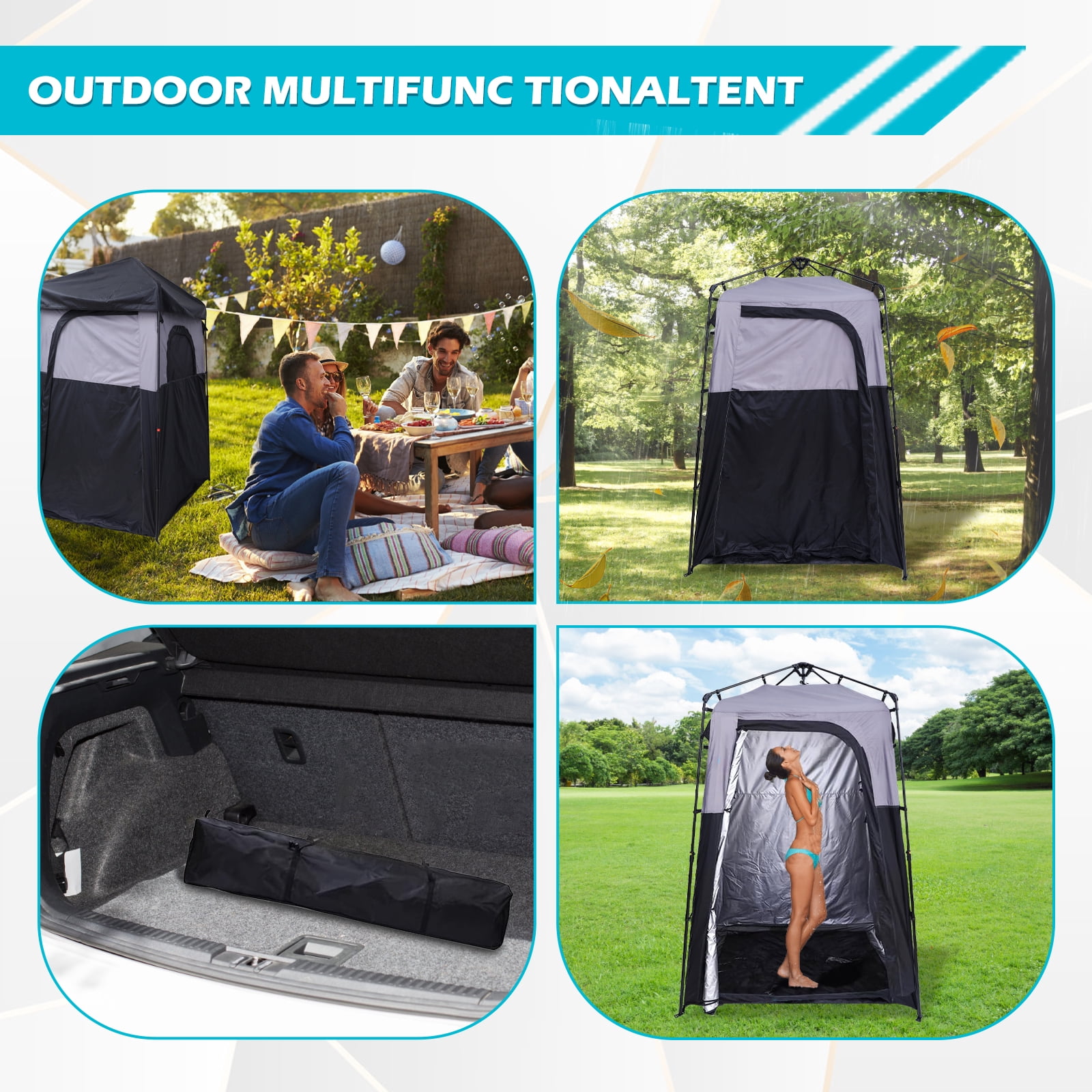 Oversized Instant Pop-Up Privacy Tent for Camping, Outdoor Showers, and Toilets (1 Room)