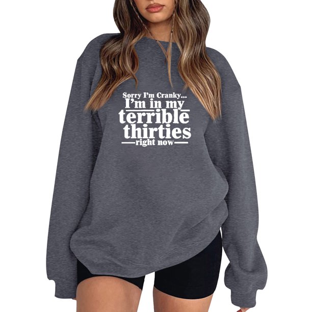 Gibobby Sudaderas para Mujer Sudadera de Cuello Redondo Sudadera de algodón para Mujer Sudadera Ligera(Gris,CH)