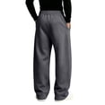 thumbnail image 4 of Hsovts Casual Wide Leg Sweatpants for Men, Soft Fleece Loose Trousers with Side Pockets, Elastic Drawstring Waist Open Cuff Streetwear Pants Gray 3xL, 4 of 4