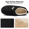 thumbnail image 3 of Ecetana Men's Fuzzy House Slippers Closed Back Suede Faux Fur Lined Non-Slip Indoor Outdoor Warm Slippers for Men, 3 of 7