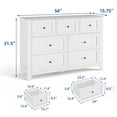 thumbnail image 5 of 7 Drawers Dresser for Bedroom, 54" W Modern Chest of Drawers for Clothes, Storage Organizer with Deep Drawers for Living Room, Hallway, 2 Pack, 5 of 10
