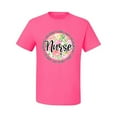 thumbnail image 3 of Floral Nurse Appreciation Pop Culture Men's Graphic T-Shirt, Neon Pink, Large, 3 of 5