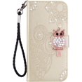 thumbnail image 6 of Case for Xiaomi Poco F4 5G with Credit Cards Pocket, Glitter Bling Diamond PU Leather Wallet Phone Case Flip Cover for Xiaomi Poco F4 5G Owl Gold, 6 of 12