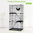 thumbnail image 7 of YRLLENSDAN 3-Tier 67 Inch Cat Cage Cat Crate Cat Kennel Cat Playpen with Free Hammock 3 Cat Bed 3 Front Doors 2 Ramp Ladders Perching Shelves (Black), 7 of 7