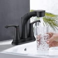 thumbnail image 3 of Bathroom Faucet with Pull Out Sprayer, 2 Handle 4 Inch Faucet Utility Sink Faucet, Matte Black, 3 of 6