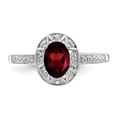 thumbnail image 4 of Auriga 925 Sterling Silver Oval-Cut Garnet and Diamond Engagement Ring Size- 10 for Women, 4 of 6