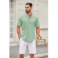 thumbnail image 6 of COOFANDY Men Beach Shirt Short Sleeve Hippie Casual Summer Linen Shirt, 6 of 9