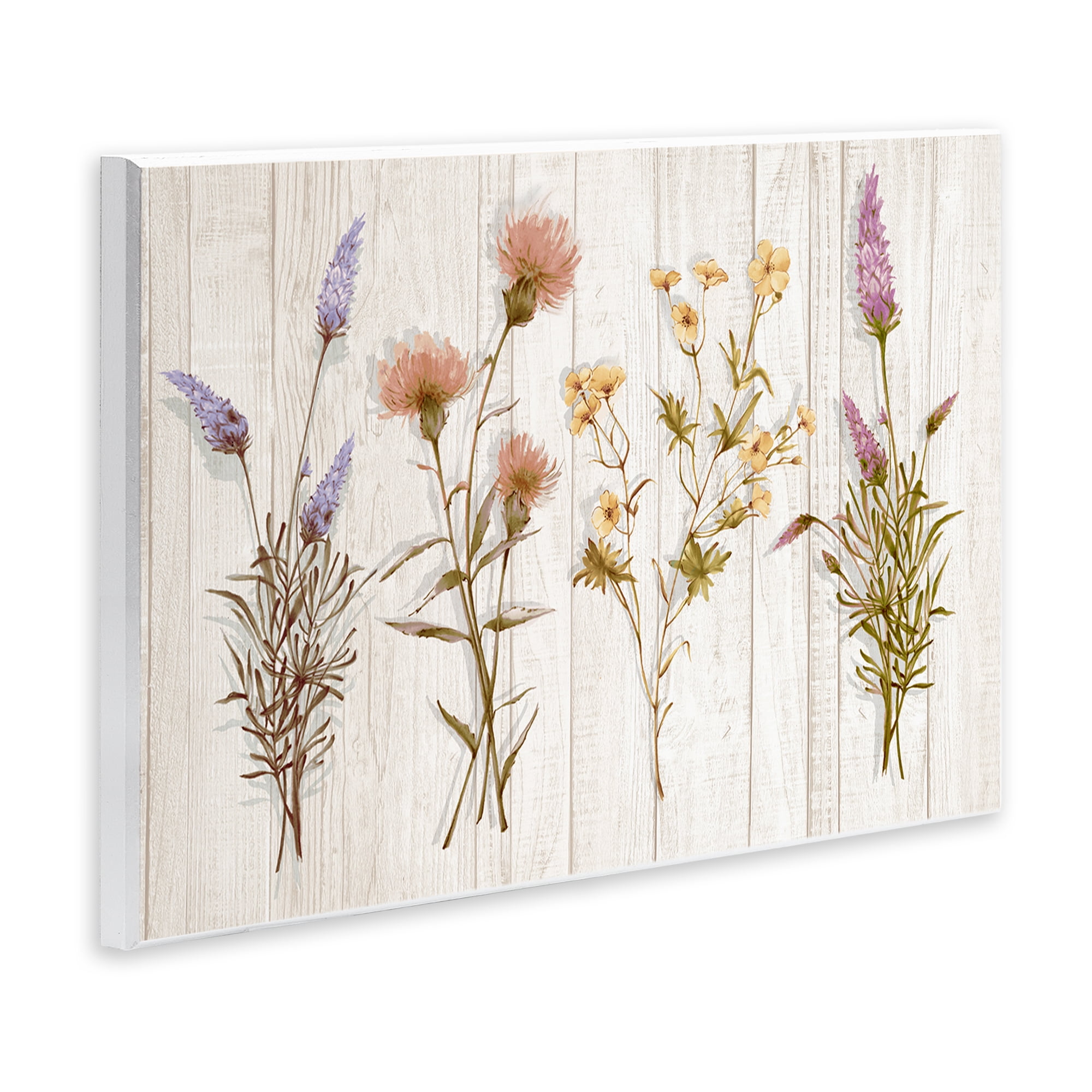 Stupell Industries Wild Flower Sprigs Plants & Flowers Painting Unframed Art Print Wall Art, 15 x 10