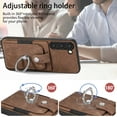 thumbnail image 3 of ELEHOLD Wallet Case for Samsung Galaxy S23 6.1" with Card Holder 360° Rotation Ring Holder Stand Function Shockproof Anti-Scratch Protective Luxury Leather Purse Case,Brown, 3 of 8