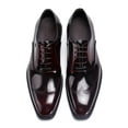 thumbnail image 4 of Santimon Wine Red Dress Shoes for Men Brogue Lace-up Oxofrd Shoes Classic Formal Shoes for Wedding Party US 8, 4 of 8