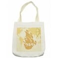 thumbnail image 1 of Nautical Tote Bag, Double Exposure Vintage Graphic with Old World Map a Nostalgic Sailboat Compass Concept, Cloth Linen Reusable Bag for Shopping Books Beach and More, 16.5" X 14", Cream, by Ambesonne, 1 of 2