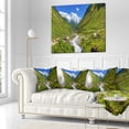 thumbnail image 2 of Designart River in Caucasus Mountains - Landscape Printed Throw Pillow - 16x16, 2 of 4