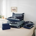 thumbnail image 4 of Football Bed in a Bag Twin 7 Piece,Sports Bedding Sets,American Football Fans Bed Set Rugby Player Navy Blue Gray Comforter Set with Sheets Football Lovers Sheets (Chicago), 4 of 5