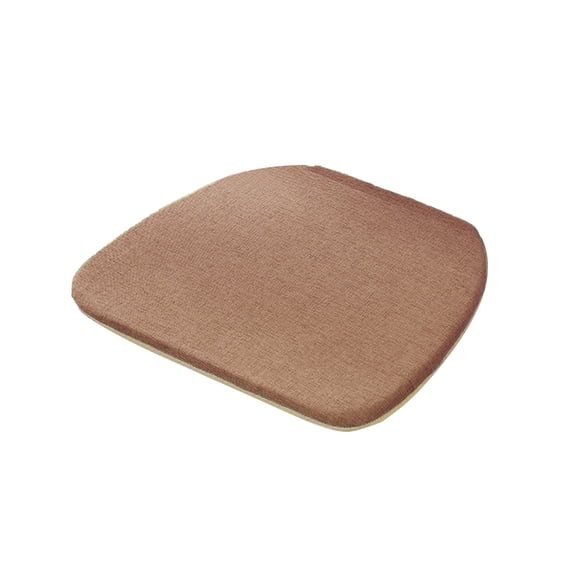 Summer Flax Linen Horseshoe-Shaped Chair Cushion with Straps, Non-Slip, Removable & Washable Seat Pad for Dining and Living Rooms