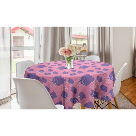 

Abstract Round Tablecloth Artwork of Random Paintbrush Strokes and Hits Drawn by Hand Circle Table Cloth Cover for Dining Room Kitchen Decor 60 Pastel Pink Blue Violet by Ambesonne