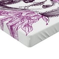 thumbnail image 2 of Ambesonne Gothic Fitted Sheet, Vampire Skull Face, Full Size, Violet Purple and White, 2 of 3