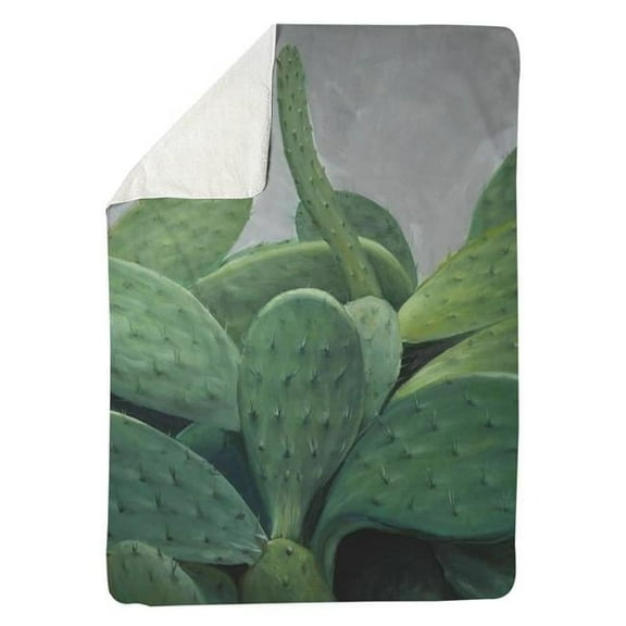Begin Home Decor 5545-6080-FL140 60 x 80 in. Cactus Bundle-Sherpa Fleece Blanket