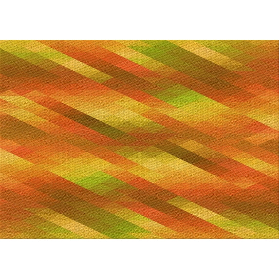 Ahgly Company Indoor Rectangle Patterned Orange Red Orange Area Rugs, 5' x 7'
