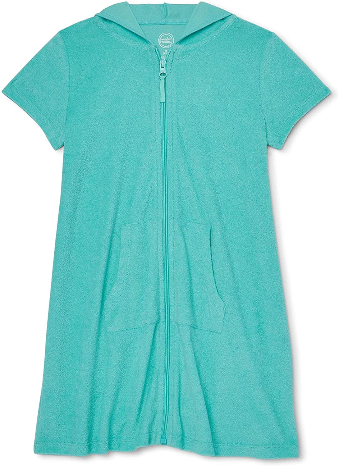 Girls Hooded Zip Front Terry Swimsuit 