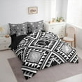 thumbnail image 3 of Feelyou Western Aztec Bedding Comforter Set 7 Pieces, Triangle Square Full Bedding Set, Hippie Bohemian Theme Reversible Fitted Sheet Flat Sheet, Ultra Soft Home Decor, 3 of 7