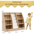 thumbnail image 6 of 4 Tier  Bookshelf, 4 Layer Sling  Book Shelf for  Rooms, XXL Wood Children Bookcase, Storage Book Rack,Toddler Bookshelfs, Book and Toy Organizer,Books Display Shelf Burlywood, 6 of 13
