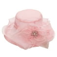 thumbnail image 3 of Cheers.US Women Kentcky Derby Church Hat Organza Flower Wide Brim Fascinator Hats for Wedding Tea Party, 3 of 3
