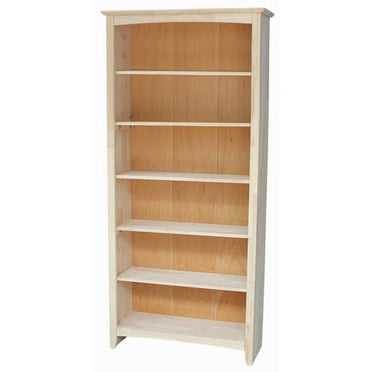 Wooden Bookcase Unfinished Pine Shaker, Unfinished Pine Bookcase Kit