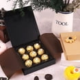 thumbnail image 4 of BAKIPACK 6 Truffle Boxes, Chocolates Boxes, Black Truffle Gift Boxes Packaging with 9-Piece Plastics Tray, Magnetic Closure Lid 5.7x5.7x1.3 Inches, 4 of 4