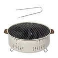thumbnail image 2 of Estufa con parrilla para acampar, estufa para carne y carne a la parrilla, estufa de barbacoa redonda portátil, estante para barbacoa para Picnic en, 2 of 9