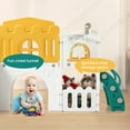 thumbnail image 3 of Centro de juegos 8 en 1 para niños pequeños – Tobogán, escalador, túnel, aro de baloncesto, telescopio, volante y almacenamiento – Para interior/exterior, seguro y resistente, 3 of 8
