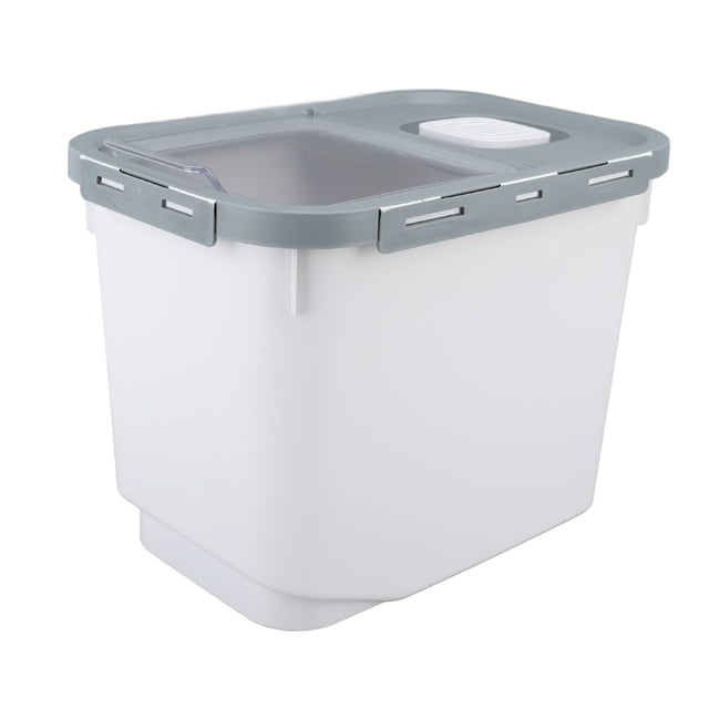 Rice Airtight Storage Container, 22lb Airtight Dry Food Storage Container Plastic Storage Bin Dispenser with Measuring Cup, Large Cereal Dry Food Storage Containers for Flour, Suga