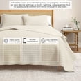 thumbnail image 6 of Honeycomb Waffle Garment Washed 3-Piece Cotton Quilt Set, King, Natural, 6 of 7