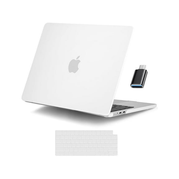 For MacBook Air 15 Inch 2024 2023 Model A3114 A2941 with M3/M2 Chip & Touch ID, Ultra Thin Plastic Hard Shell Cover with Keyboard Skin & Type C Adapter