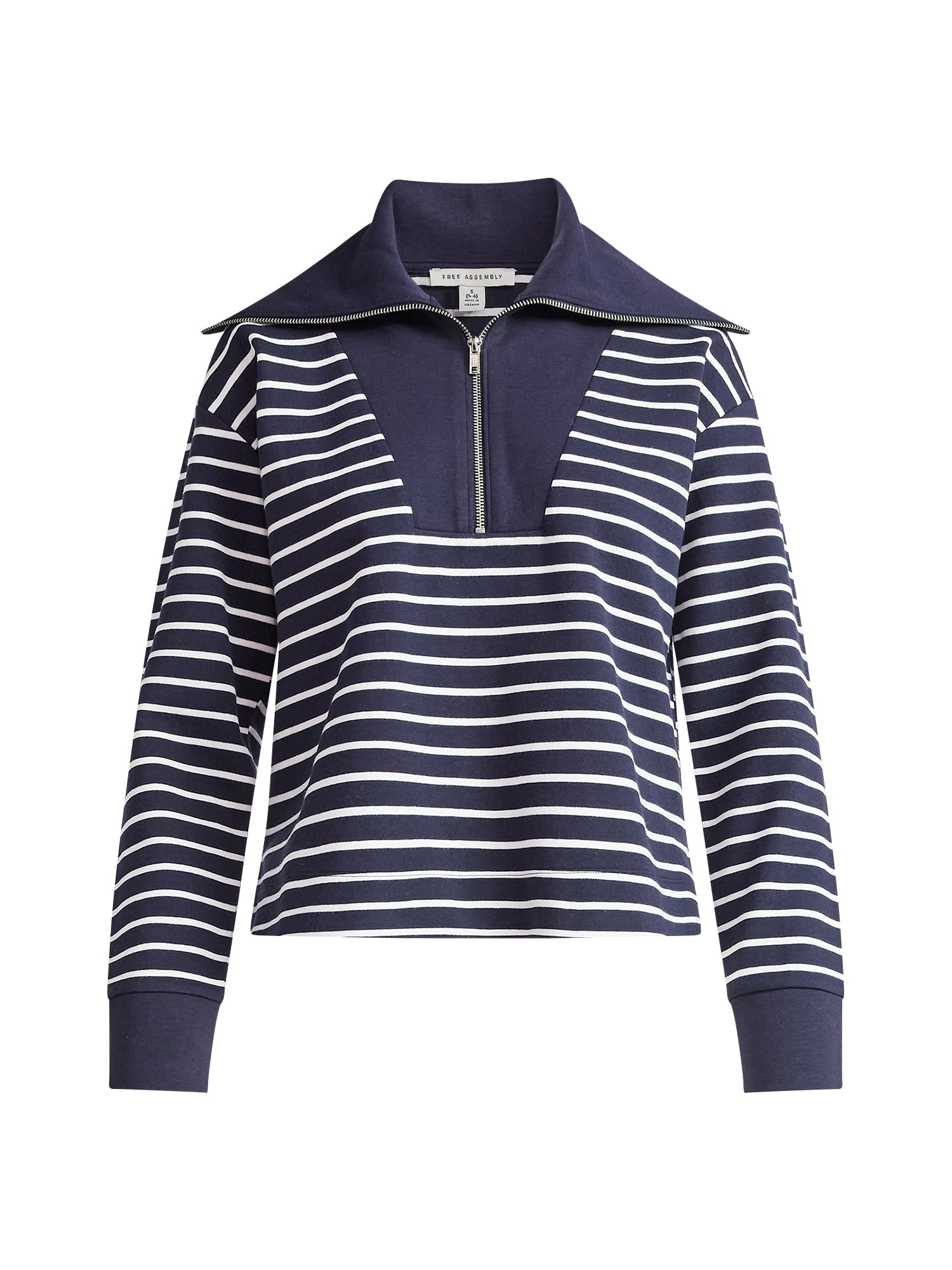 Free Assembly Women's and Women's Plus Half Zip Pullover Sweatshirt, Sizes XS-4X