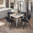 thumbnail image 2 of Regency Kahlo 48 in. Square Breakroom Table- Beige Top, Chrome Base & 4 M Stack Chairs- Black, 2 of 8