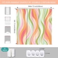 thumbnail image 3 of Colorful Abstract Rainbow Geometric Striped Shower Curtain for Bathroom 72W*72H Inch Cute Minimalist Retro Funky Bathtub Decor Groovy Aesthetic Waterproof Polyester Fabric Set with 12 Hooks, 3 of 6