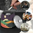 thumbnail image 4 of Yayeee Ashtray with Lid for Cigarette Smokeless Stainless Steel Home Ash Holder, Purple Mountain, 4 of 7