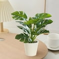 thumbnail image 4 of Realistic Artificial Potted Plant - Green Plastic Indoor Decor for Home, Desk, Bookshelf - Low Maintenance Faux Greenery for Living Room, Bedroom, Bathroom, 4 of 6