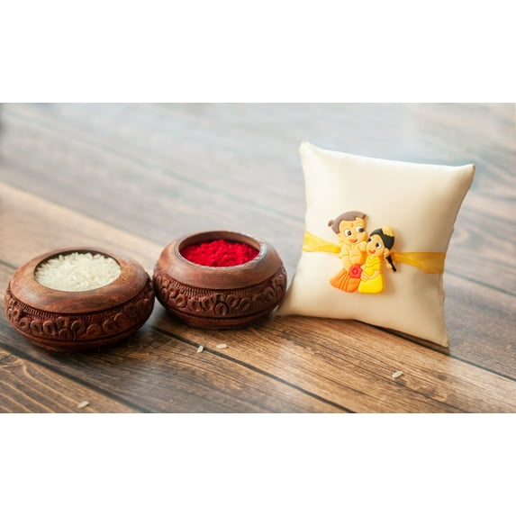 Bandhan Rakhi |Chhota Bheem Kids Rakhi Rakhi for brother with gift set includes Chocolate, roli chawal and a magnet