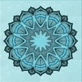 thumbnail image 1 of Ahgly Company Machine Washable Indoor Square Transitional Aquamarine Stone Green Area Rugs, 5' Square, 1 of 7