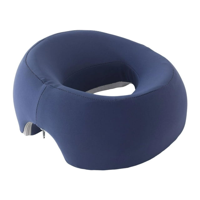 Almohada de apoyo boca abajo, cómoda y versátil, con cremallera, para masajes en casa, reposacabezas, almohada para dormir boca abajo, para viajes, Azul