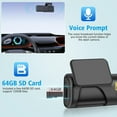 thumbnail image 5 of Dash Cam Front, 1080P Full HD Dash Camera for Cars with Free 64GB SD Card, 130°Wide Angle, Night Vision, 24H Parking Monitor, Loop Recording, WiFi & APP Control, WiFi Dash Cam for Cars, 5 of 6