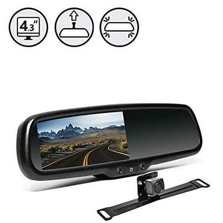 G-Series Backup Camera System with Replacement Mirror Monitor and License Plate Camera | RVS-778718 | Rear View Safety